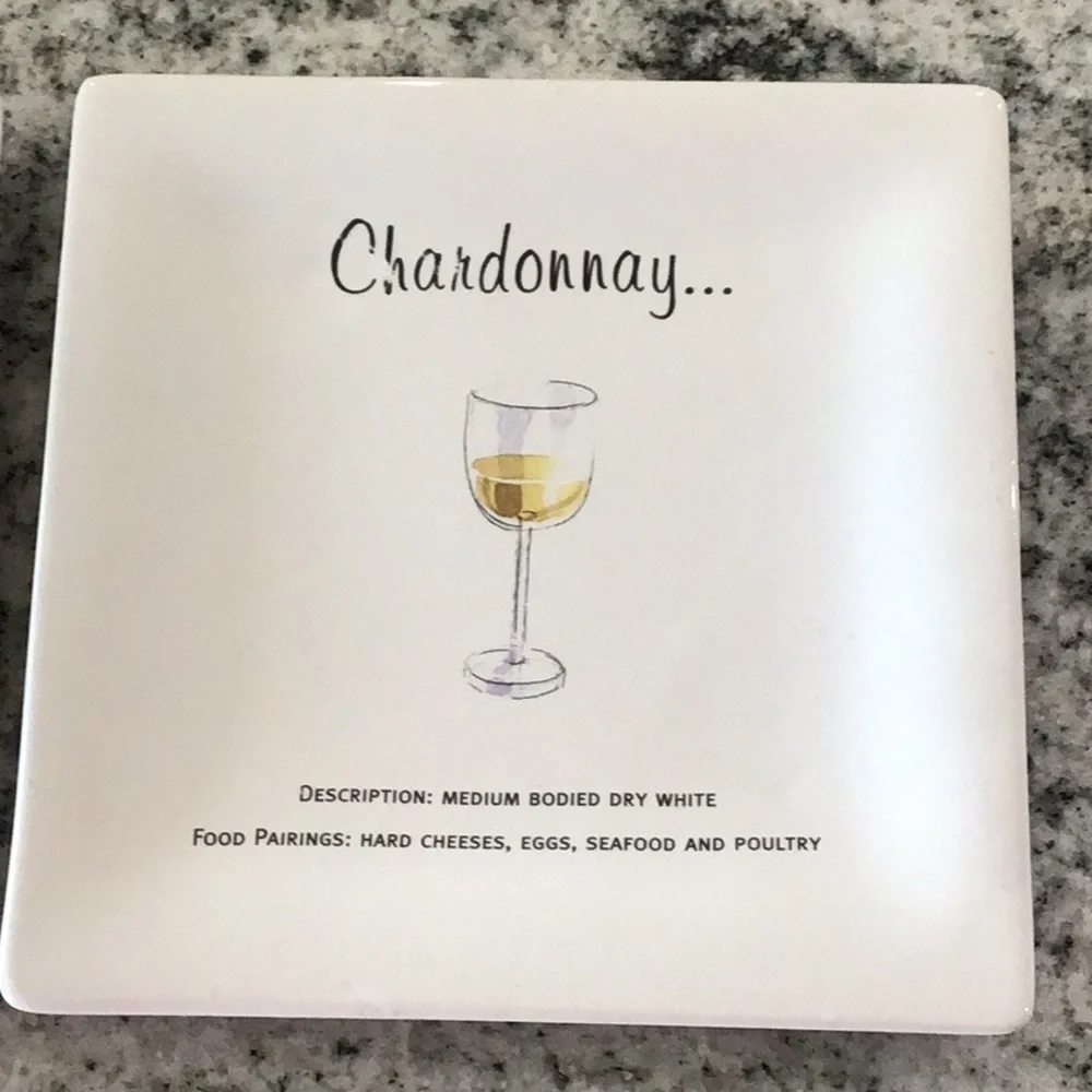 Pottery Barn Merlot & Chardonnay Wine Guide Plates